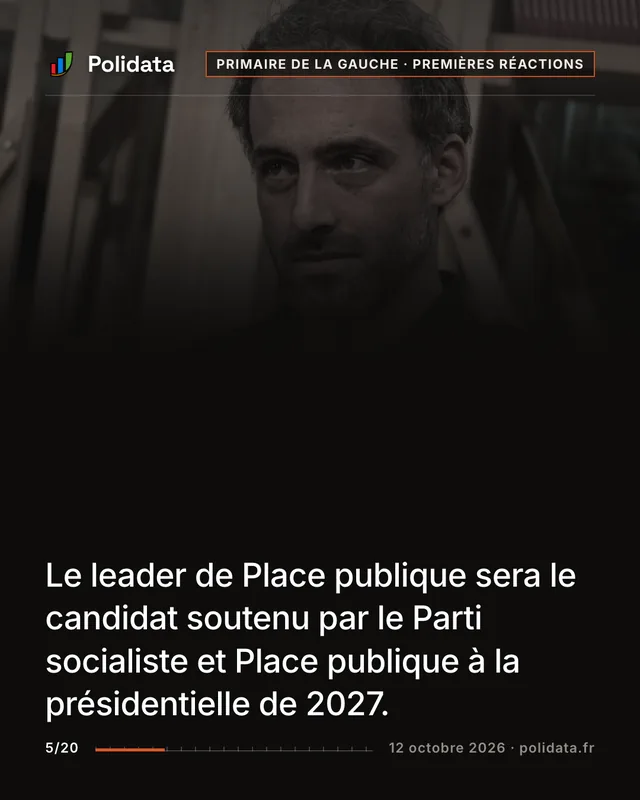 Le leader de Place publique sera le candidat soutenu par le Parti socialiste et Place publique à la présidentielle de 2027.