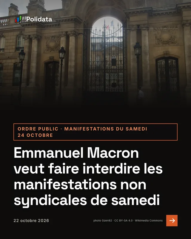 ordre public · manifestations du samedi 24 octobre. Emmanuel Macron veut faire interdire les manifestations non syndicales de samedi