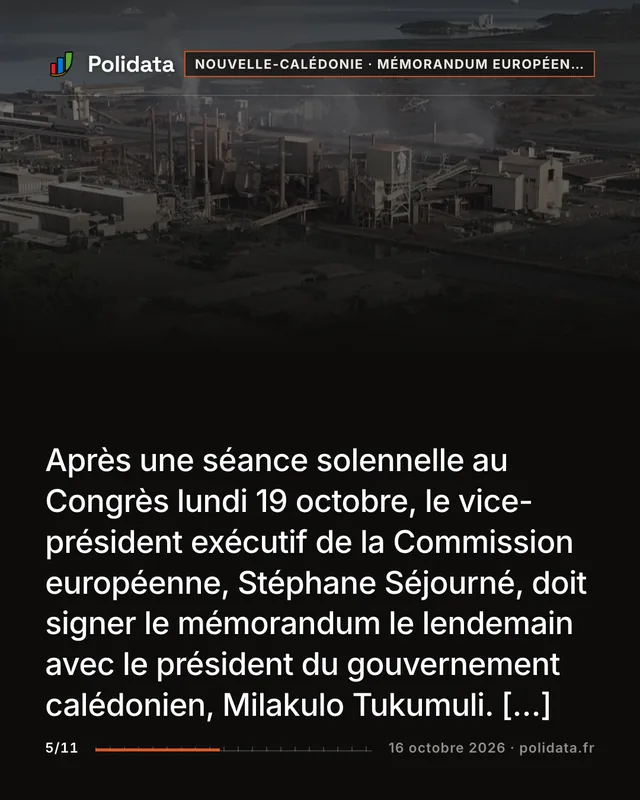Après une séance solennelle au Congrès lundi 19 octobre, le vice-président exécutif de la Commission européenne, Stéphane Séjourné, doit signer le mémorandum le lendemain avec le président du gouvernement calédonien, Milakulo Tukumuli. […]