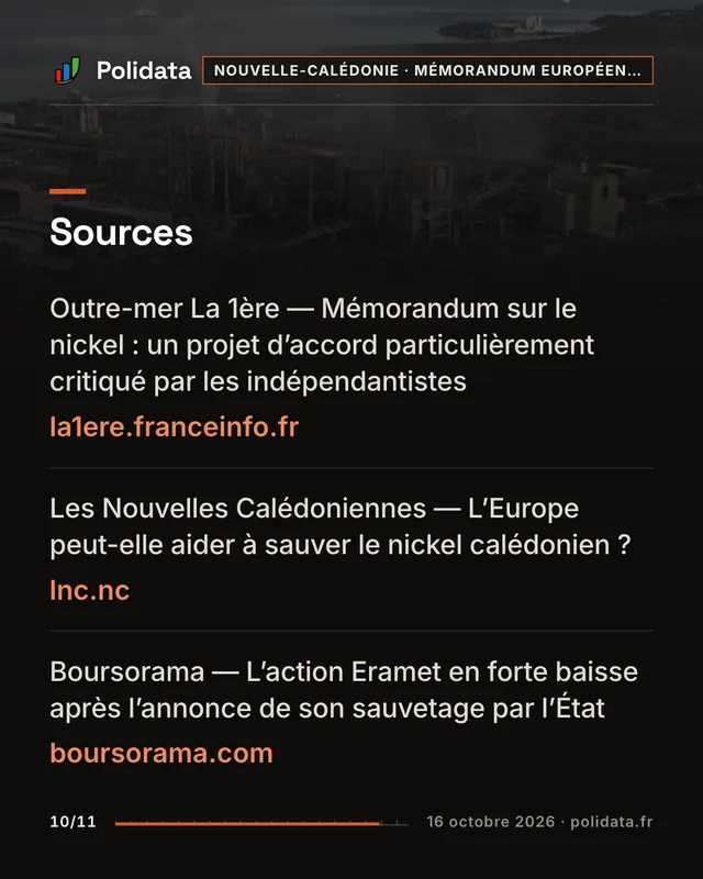 Diapositive 10 sur 11 — En Nouvelle-Calédonie, le FLNKS s’oppose au mémorandum européen sur le nickel