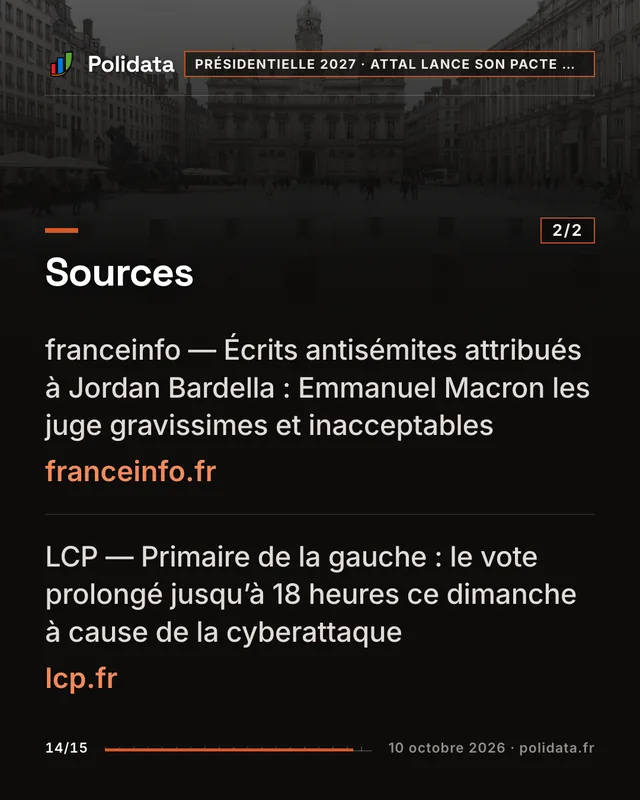 Diapositive 14 sur 15 — Gabriel Attal présente à Lyon son « pacte pour la jeunesse », en ciblant Mélenchon et le RN