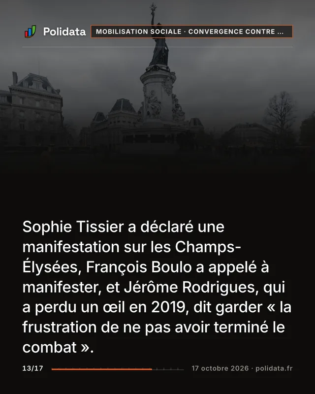 Sophie Tissier a déclaré une manifestation sur les Champs-Élysées, François Boulo a appelé à manifester, et Jérôme Rodrigues, qui a perdu un œil en 2019, dit garder « la frustration de ne pas avoir terminé le combat ».