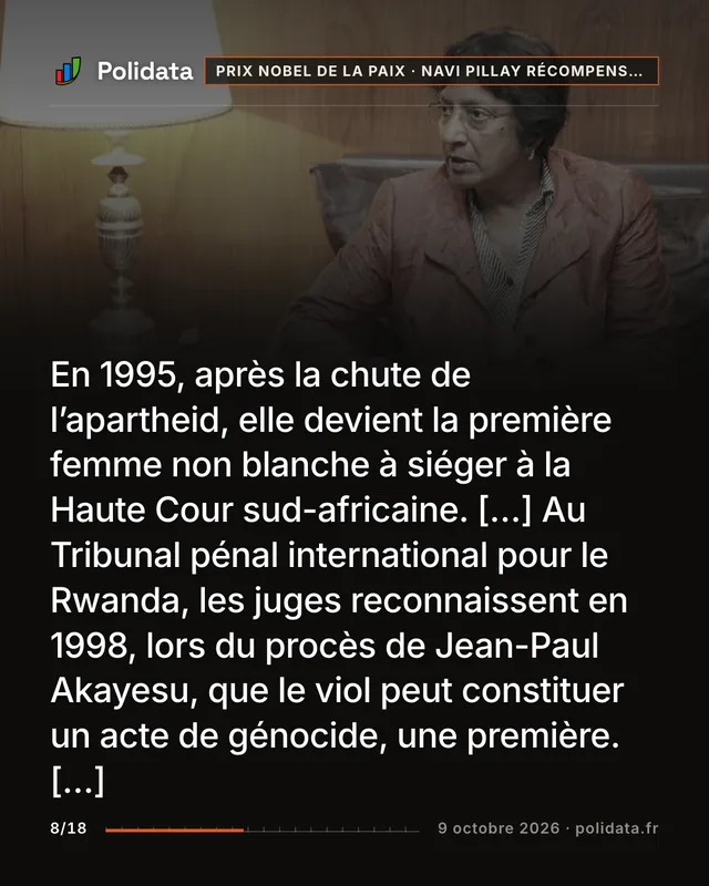 En 1995, après la chute de l’apartheid, elle devient la première femme non blanche à siéger à la Haute Cour sud-africaine. […] Au Tribunal pénal international pour le Rwanda, les juges reconnaissent en 1998, lors du procès de Jean-Paul Akayesu, que le viol peut constituer un acte de génocide, une première. […]