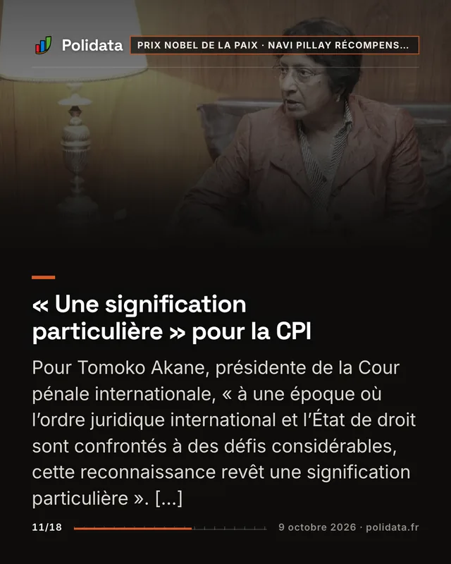 « Une signification particulière » pour la CPI Pour Tomoko Akane, présidente de la Cour pénale internationale, « à une époque où l’ordre juridique international et l’État de droit sont confrontés à des défis considérables, cette reconnaissance revêt une signification particulière ». […]
