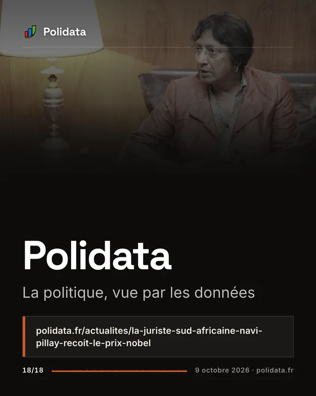 Diapositive 18 sur 18 — La juriste sud-africaine Navi Pillay reçoit le prix Nobel de la paix 2026