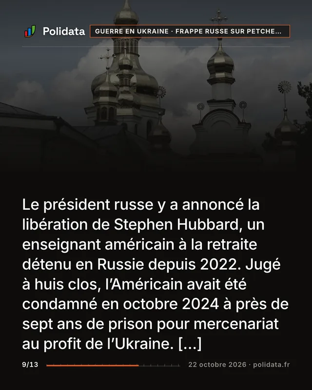 Le président russe y a annoncé la libération de Stephen Hubbard, un enseignant américain à la retraite détenu en Russie depuis 2022. Jugé à huis clos, l’Américain avait été condamné en octobre 2024 à près de sept ans de prison pour mercenariat au profit de l’Ukraine. […]
