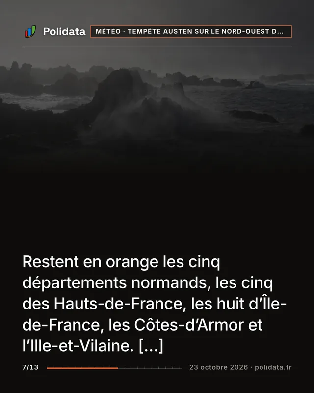 Restent en orange les cinq départements normands, les cinq des Hauts-de-France, les huit d’Île-de-France, les Côtes-d’Armor et l’Ille-et-Vilaine. […]