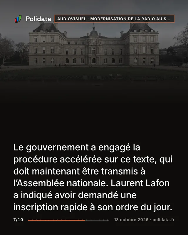Le gouvernement a engagé la procédure accélérée sur ce texte, qui doit maintenant être transmis à l’Assemblée nationale. Laurent Lafon a indiqué avoir demandé une inscription rapide à son ordre du jour.